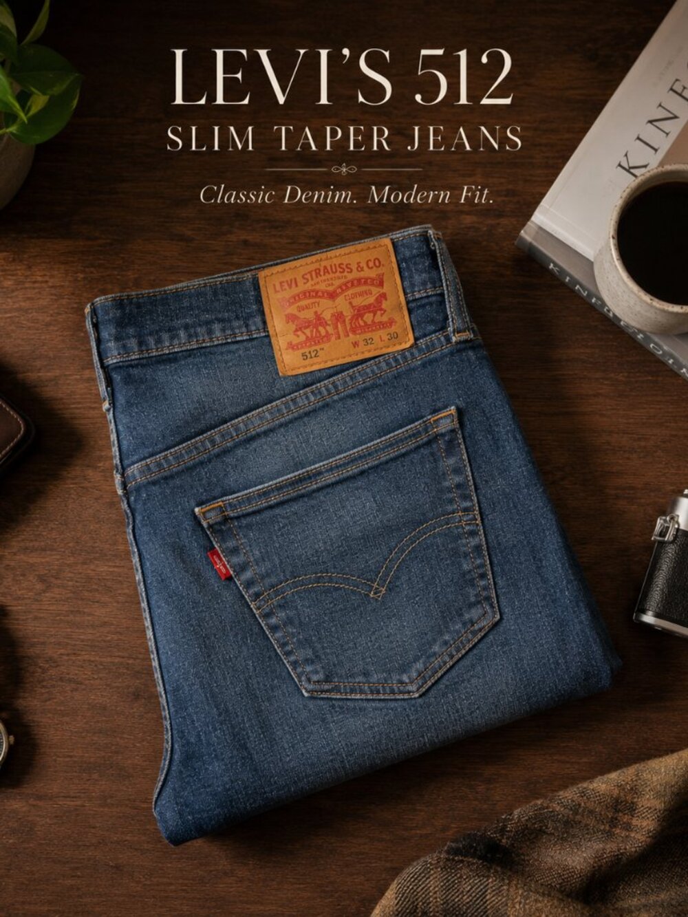 Levi’s 512 Slim Taper Jeans Men’s 34x29 Blue Medium Wash Denim Pants